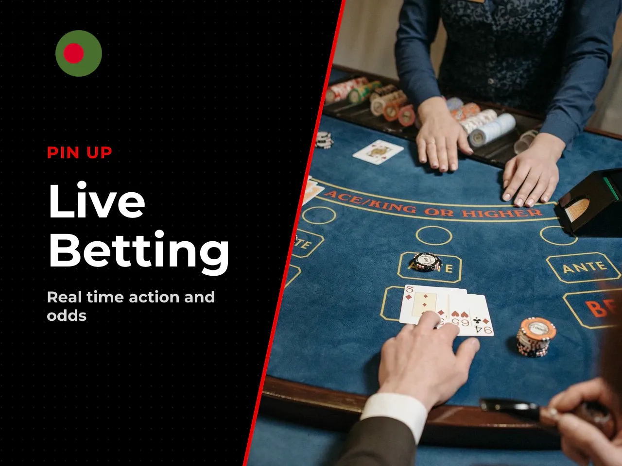 Live Betting, Odds & How to Place a Bet. The live betting section is one of Pin Up Bet's highlighted features. Here is what it includes: - **Real-time odds** that shift with every play - **Match track