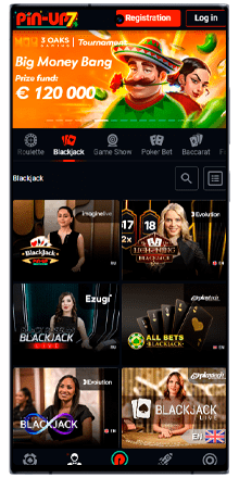 pin up casino blackjack